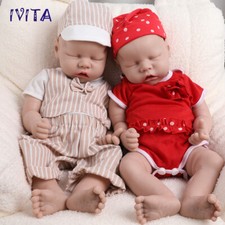 IVITA Cute 18"Sleeping Boy or Girl Newborn Lifelike Silicone Reborn Baby Doll