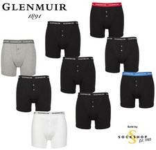 Glenmuir Boxer Shorts Men's 'William' Button Front U/Wear Cotton 3 Pack S,M,L,XL