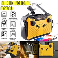 Emergency Wind Up Solar Hand Crank Radio Power Bank FM/AM USB Charger LED Torch