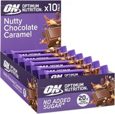 BBD 03/2026 Optimum Nutrition Crispy Protein Bar Nutty Chocolate Caramel 10 Pack