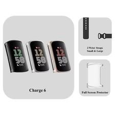 Fitbit Charge 6 Bundle - x2 Wrist Straps, Full Screen Protector - Refurb 