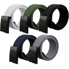 Kruze Belts Mens Womens Unisex Army Cotton Canvas Webbing Buckle Belt for Jeans 