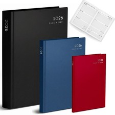2026 Diary A4/A5/A6 Page A Day/Week To View Diary Hardback Case Bound Back Cover