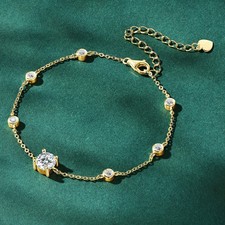 1.0ct Round Cut Lab‑Created Diamond Test Pass VVS1/D/Excellent Bracelet