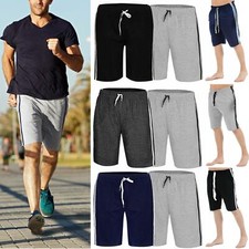 2 Pack Mens Loungewear Shorts PJ Nightwear Pyjama Bottoms Cotton Sleepwear Pants