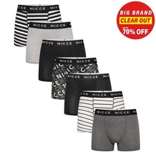 RRP £74.99 - NICCE Becker 7pk Mens Boxer Shorts Cotton Stretch Designer Briefs 