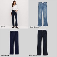 Womens M&S Eva Mid Rise Bootcut Stretch Denim Jeans Short Regular Long