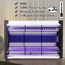 60W Electric Insect Killer Mosquito Fly Bug Zapper Pest Trap LED UV Indoor Lamp