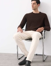 Marks & Spencer Mens Dark Chocolate Cashmere Knitted Crew Long sleeved Jumper