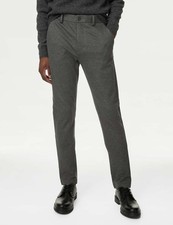 Marks & Spencer Mens Chino Trousers in Dark Grey - M&S