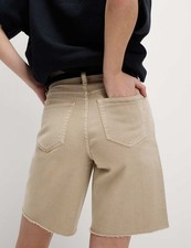 Marks & Spencer Womens Cotton Bermuda Shorts in Neutral - M&S