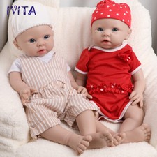 IVITA 19'' Newborn Silicone Reborn Doll Blue Eyes Mouth Open Silicone Doll