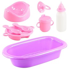 Bath & Feeding Set Doll Milk Bottle Potty Dummy and Spoon Toy BiBi Doll