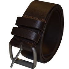 Kruze New Mens Brown Pu Leather Buckle Belt For Jeans Waist Sizes 28" - 50"