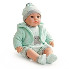 Lifelike Soft Bodied Baby Doll Girl Toy With Mint Design & Sounds 18" BiBi Doll