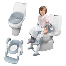 Children Toilet Seat & Ladder Toddler Training Step Up Easy Fold Down For Kids