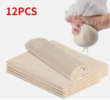 12PCS Cotton Cheese Cloth for Straining, Fine Reusable Muslin Cloths for Cooking