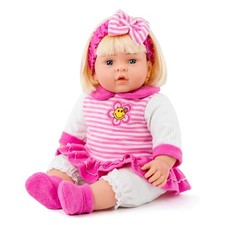 24" Large Baby Doll Girl Chubby Lifelike Soft Body Toy Sounds & Hair BiBi Doll