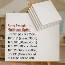 White Stretched Artist Canvas Blank Plain Painting Art Crafts Small Large Medium