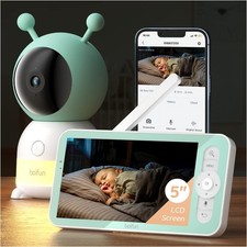 BOIFUN Wifi Auto Tracking Video Baby Monitor Camera, App & 5'' Screen Control