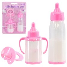 Baby Dolls Magic Milk Bottles & Dummy Set 3Pcs Feeding Toy Girls Boys BiBi Doll
