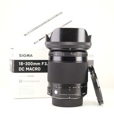 Sigma DC 18-300mm F3.5-6.3 Contemporary AF Zoom Lens Nikon Boxed F&R Caps & Hood