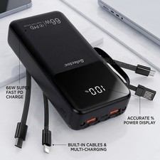 20000mah Power Bank USB-C Pack Backup Battery 66W Fast Charger For Mobile Phone
