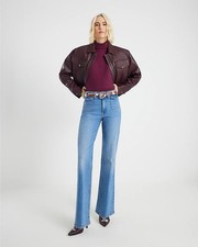 River Island Womens Flared Jeans Blue High Rise Relaxed Denim Trousers Bottoms