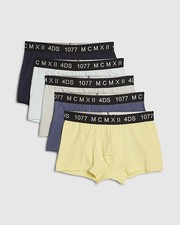 River Island Mens Trunks Multicolour 5 Pack MCMXII Print Waist Underwear Bottoms
