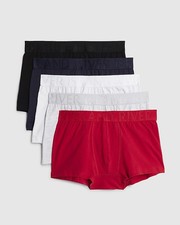 River Island Mens Trunks Red RI Waistband 5 Pack Trunks Underwear Bottoms