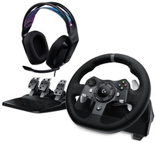 Logitech G920 Driving Force Racing Wheel for Xbox & PC G335 Headset Bundle