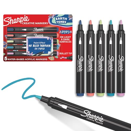 Sharpie Creative Marker Acryli...s | Assorted Colours | 5 Count - down 9.89% (£0.47) to £4.28 from £4.75