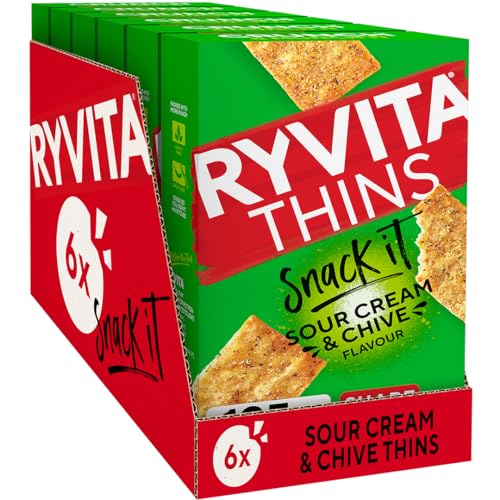 Ryvita Thins Snack It Sour Cre...d Chive Flavour 125g Pack of 6 - down 32.07% (£3.54) to £7.50 from £11.04