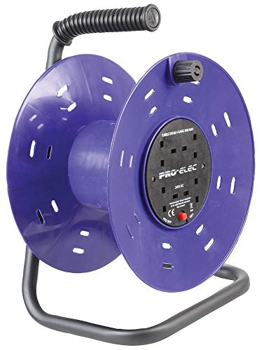 Pro Elec PEL00901 4-Gang Plast... E MPty Cable Reel Dru m, 50 m - down 48.32% (£9.04) to £9.67 from £18.71