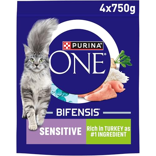 PURINA ONE Sensitive Adult Dry...t Food - Rich in Turkey 4x750g - down 17.67% (£3.22) to £15.00 from £18.22