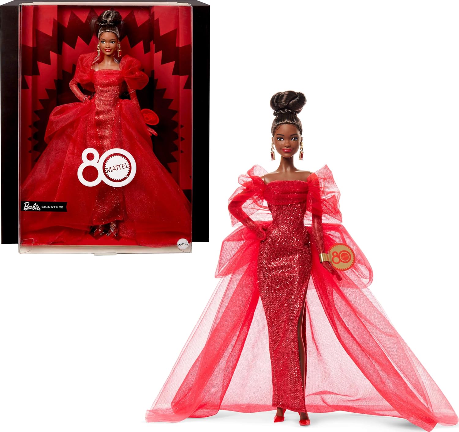 Barbie Signature Doll, Mattel ... Sheer Gloves, Brunette, JBJ18 - down 62.94% (£47.53) to £27.99 from £75.52