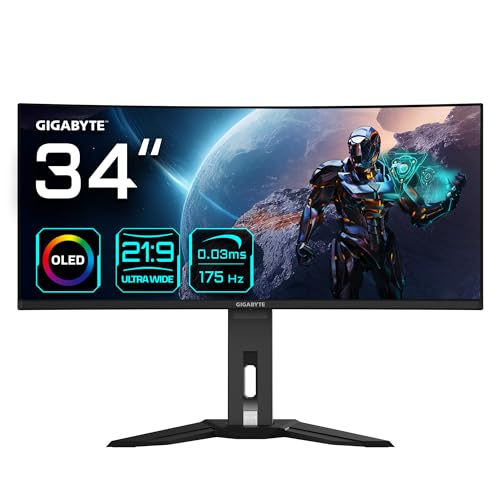 Gigabyte MO34WQC 34" OLED WQHD...400, HDMI 2.1, DisplayPort 1.4 - down 30.42% (£201.70) to £461.30 from £663.00