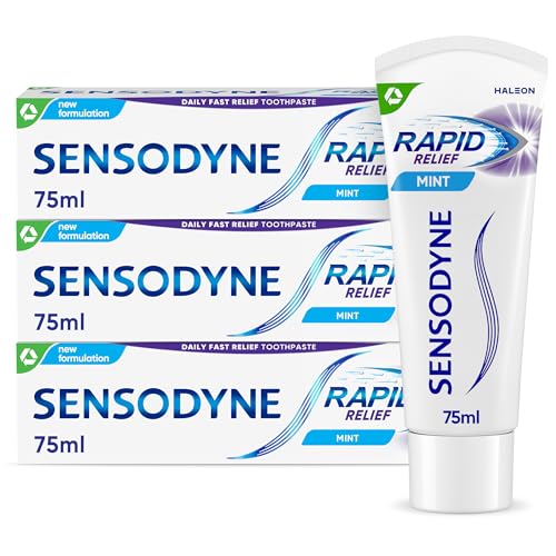 Sensodyne Rapid Relief Sensiti...n 60 Seconds*, Mint, 3 × 75 ml - down 24.57% (£2.55) to £7.83 from £10.38