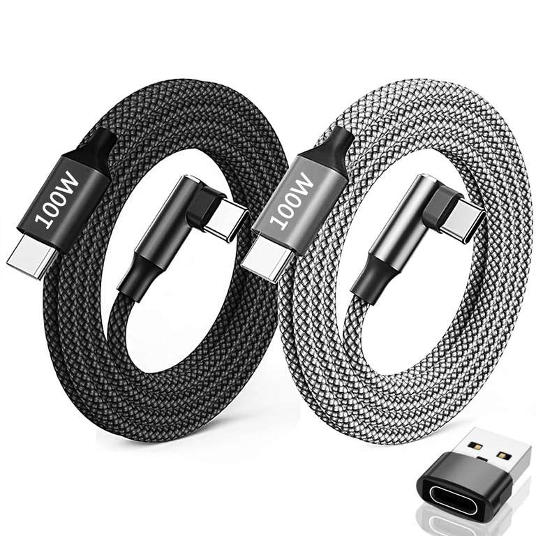 100W Right Angle USB C to C Fast Charging Cables (2Pack/3FT). Sold by ZJXD-UK FBA