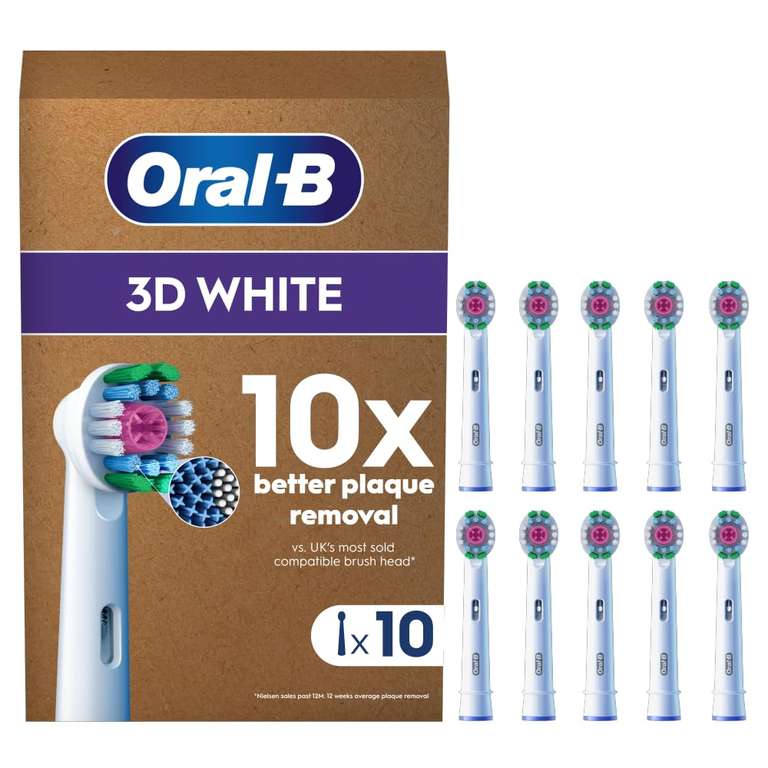 10 x Oral-B Original Pro 3D White Electric Toothbrush Heads