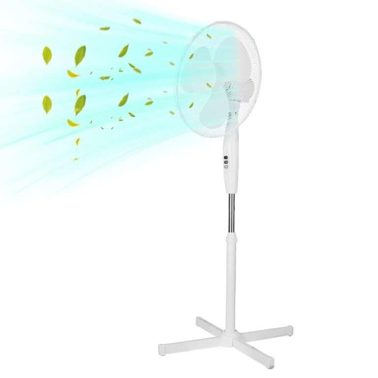 Oscillating Pedestal Fan 16", White, 3 Blades, 3 Speeds - With Code - Sold by OJs Discount