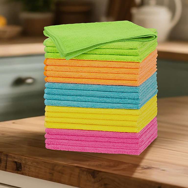 20 Pack Microfibre Cleaning Clothes, Black @ Amazon Haul Global (Free Delivery with £15 Spend)