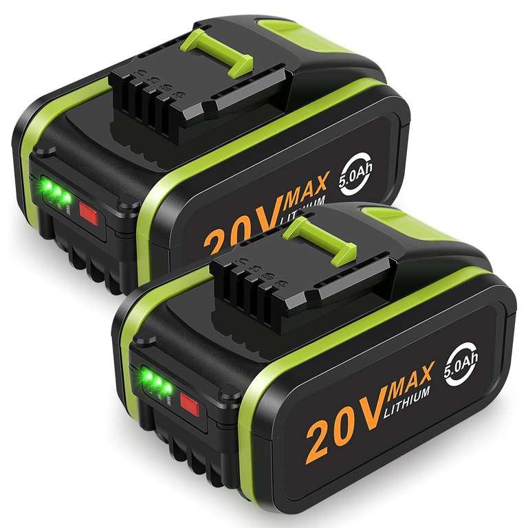 2 Pack 20V 5.0Ah Battery for Worx, ASUNCELL Li-ion Replacement Battery for 20V WA3551 - Sold by ASUNCELL-UK