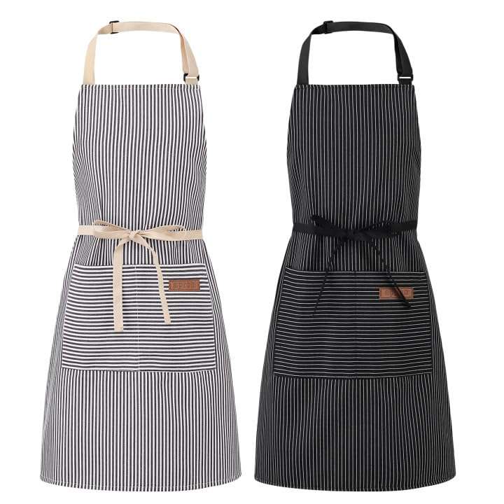 2 Pack Aprons, Adjustable Unisex with Pocket Black grey or Green Blue - by hopstal FBA