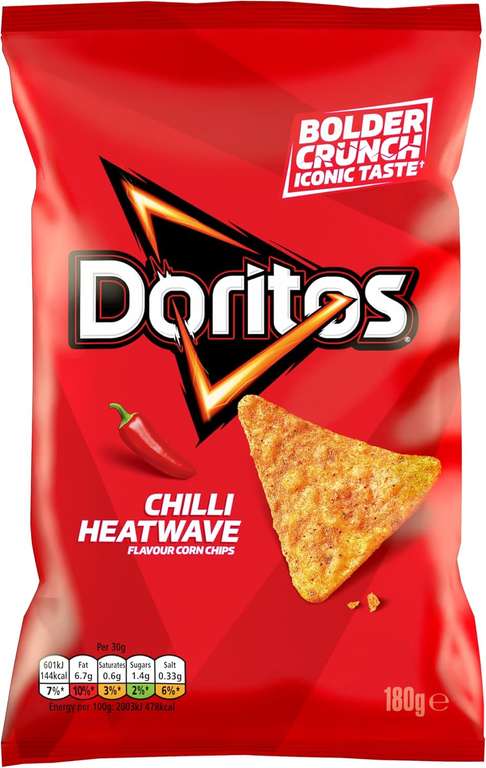 Doritos Chilli Heatwave Tortilla Chips Sharing Bag 2 x 180g - Discount at Checkout (£2.65 S&S)