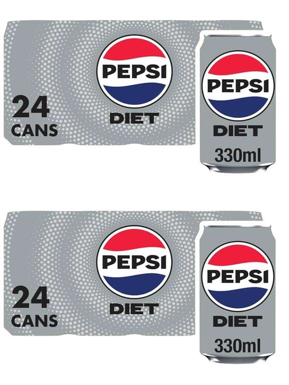 2 x Pepsi Diet Cola Cans 24 x 330ml (£13.98 / £11.98 on S&S)