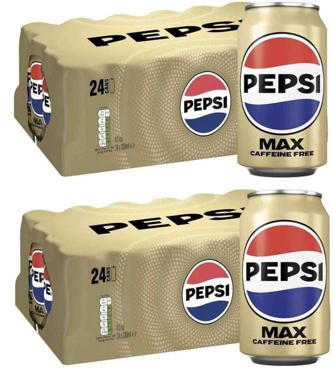 2 x 24 Pack - Pepsi Max Caffeine Free Cola | 330ml Can (£13.80 with S&S)