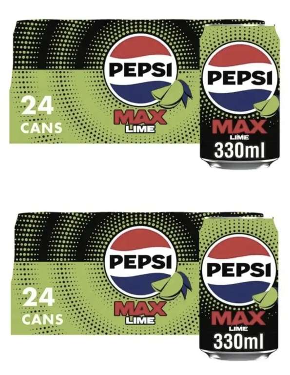 2 x Pepsi Max Lime No Sugar Cola Cans 24 x 330ml - price at checkout (£12.63 - £14.23 with s&s)