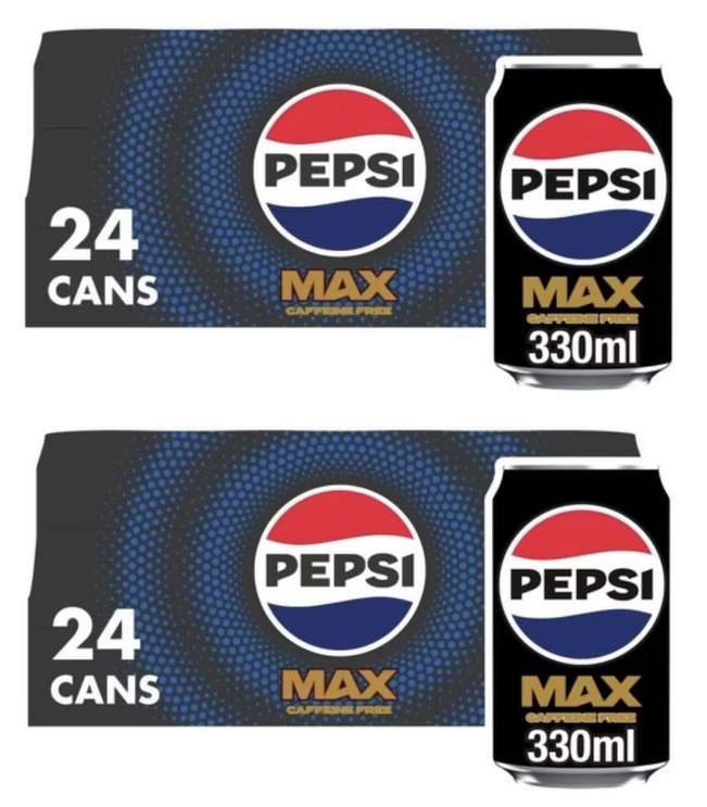 2 x Pepsi Max No Caffeine, 24 x 330ml - at checkout (£12.60 - £14.20 with S&S)