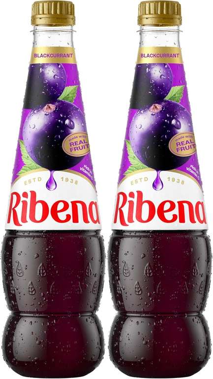 105° - 2 x Ribena Blackcurrant Squash 850ml S&S £2.77/£2.32 or 4 on S/S £5.10/£4.20